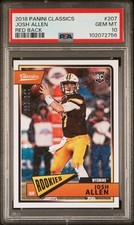 2018 PANINI CLASSICS #207 JOSH ALLEN RED BACK #102/299 PSA 10