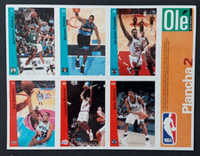 1997-98 Ole Argentina NBA Uncut Sticker Sheet Scottie Pippen / Tim Duncan Rookie