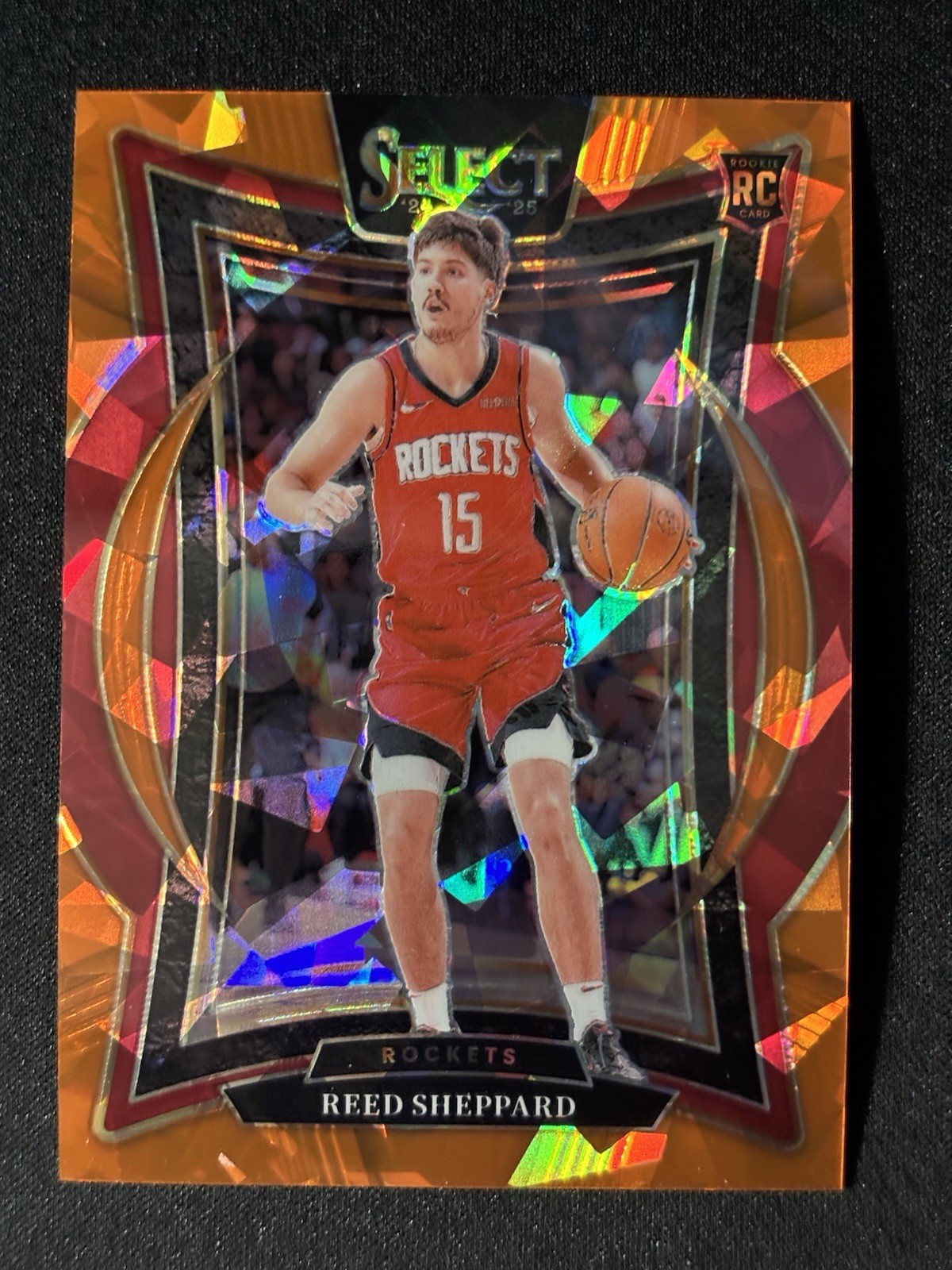 2024-25 Select - Reed Sheppard Concourse Orange Cracked Ice Prizm /275 (RC)