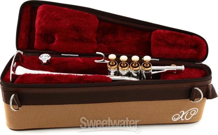 XO 1700RS Professional Series Bb/A Piccolo Trumpet - Rose Brass Bell - Silver - Image 3 of 4