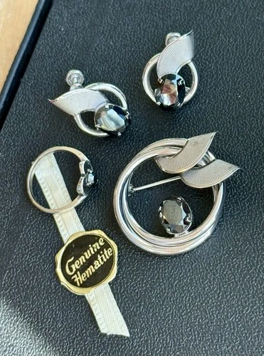 VTG 925 Sterling Silver Jewelry Lot Ring Earrings & Brooch NOT SCRAP 13.5 Grams