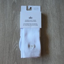 Alo Yoga Unisex Half-Crew Understated Sock Size S White