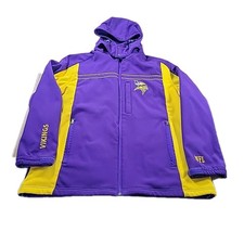 Minnesota Vikings NFL Full Zip Jacket Men's L Purple Embroidered GIII HOODED EUC