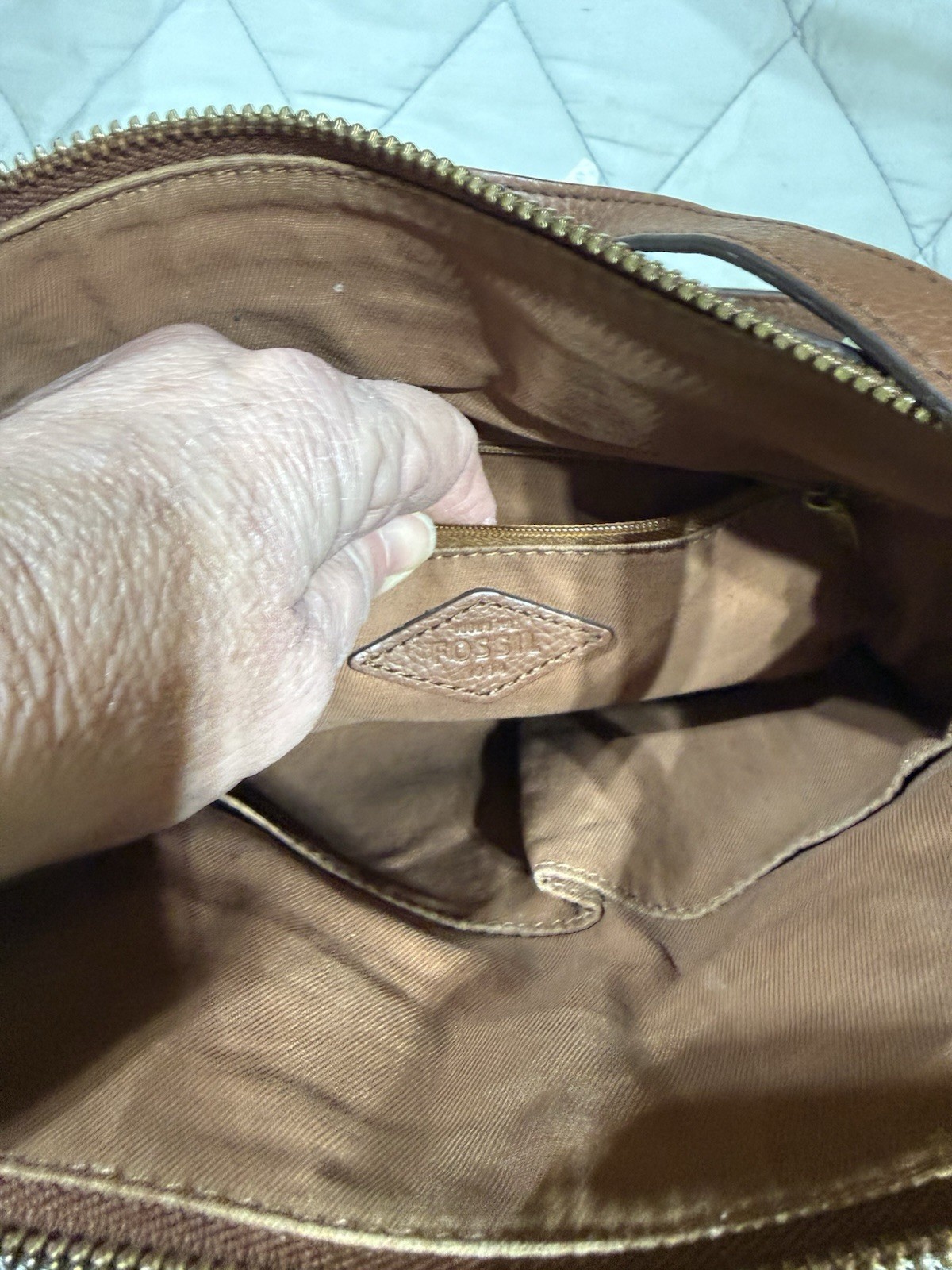 Fossil Geometric Multi-Color Patchwork Leather Sh… - image 2