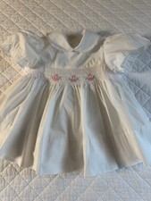 Vintage Baby Togs Smocked Easter Basket Dress Tag Worn Appears To Be 6-9 Mo