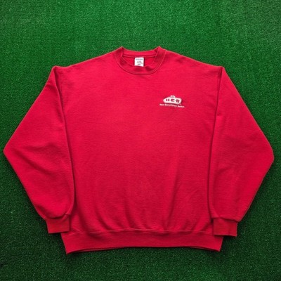HEB Employee Sweatshirt Unisex Large Red Long Sleeve Pullover Uniform Work Wear