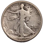 1917-S Obv Mintmark Walking Liberty Half Dollar 50C Fine F+ Key Better Date