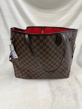 Louis Vuitton Damier Neverfull MM Marrone con portafoglio in tela Damier abbinato: