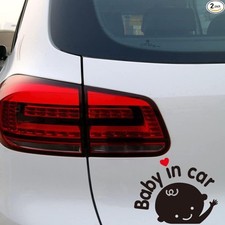 2 Pcs Black Reflective Baby on Board Warning Stickers for Car, 5. Color: Black