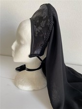 Mourning Tudor French Hood Renaissance Anne Boleyn Headpiece  Double Veil