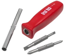 Great Neck 4-in-1 Screwdriver - Orange - Plastic, Chrome Plated,