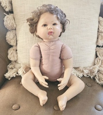 Paradise Galleries 19'' Realistic Toddler Doll Brown Eyes Curly Brown Hair Reborn
