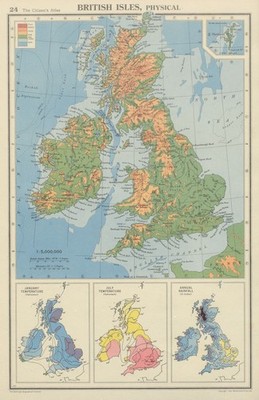 BRITISH ISLES PHYSICAL & CLIMATE. Januar Juli Temperatur. Regenfallkarte 1947