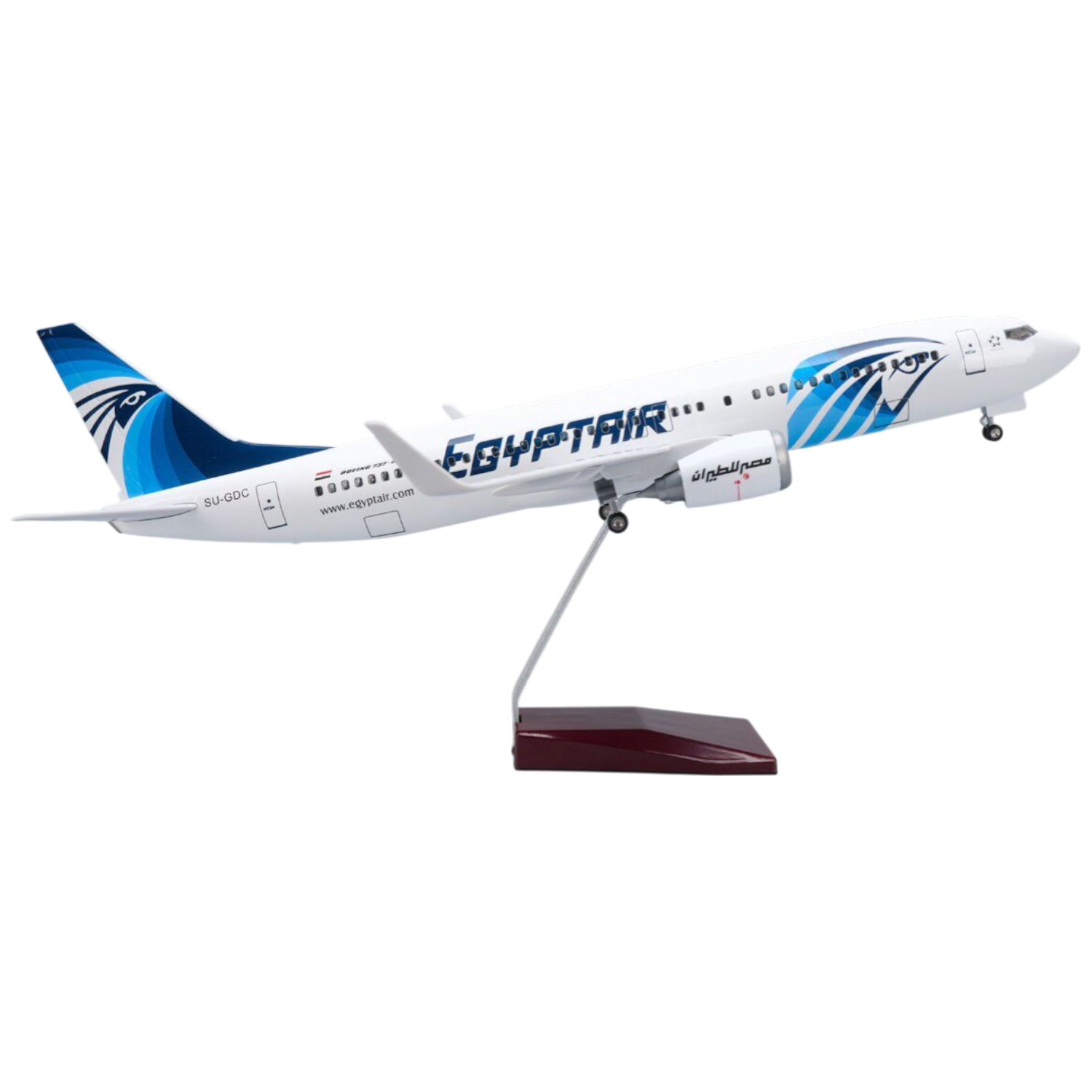 Extra Large EGYPTAIR Boeing 737 Resin & ABS Aircraft Model Plane Gift - 1/85 Sca