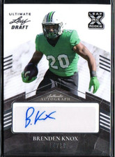 2021 Leaf Ultimate Draft Silver Auto /99 #BA-BK1 Brenden Knox RC Marshall