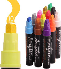 VIANZE Jumbo 12Colors Markers, Acrylic Paint Pens, 10mm Felt Tip Jumbo Poster Ma