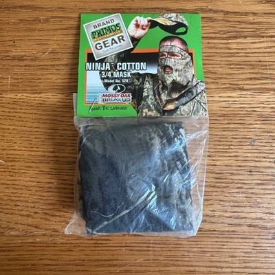 Primos Ninja Cotton 3/4 Mask Mossy Oak Break-Up Camo Hunting Face Mask 528 NEW