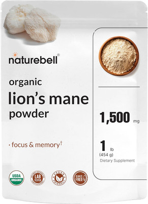 Naturebell Organic Lion s Mane Powder   1500mg Serving, Focus & Memory, 1lb