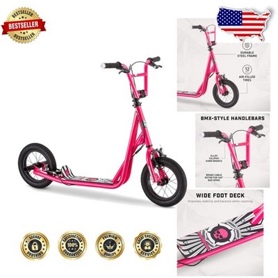 Expo Kick Scooter 12'' Air Tires BMX Handlebar All Terrain Youth Pink