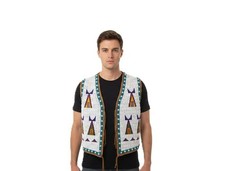 Powwow Regalia Vest Hand Beaded Native Traditional Tribal Outfit PRV215