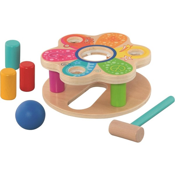 goki Hammerbank – Holzspielzeug Mit 3 StäBen Und Kugel, FüR Kinder Ab 1 Jahr-image