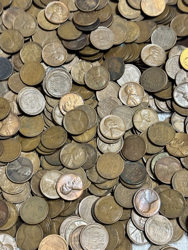 LOOK~Full Lot Of 50 Copper Wheat Lincoln Cents Pennies 1909-1958 Unsearched
