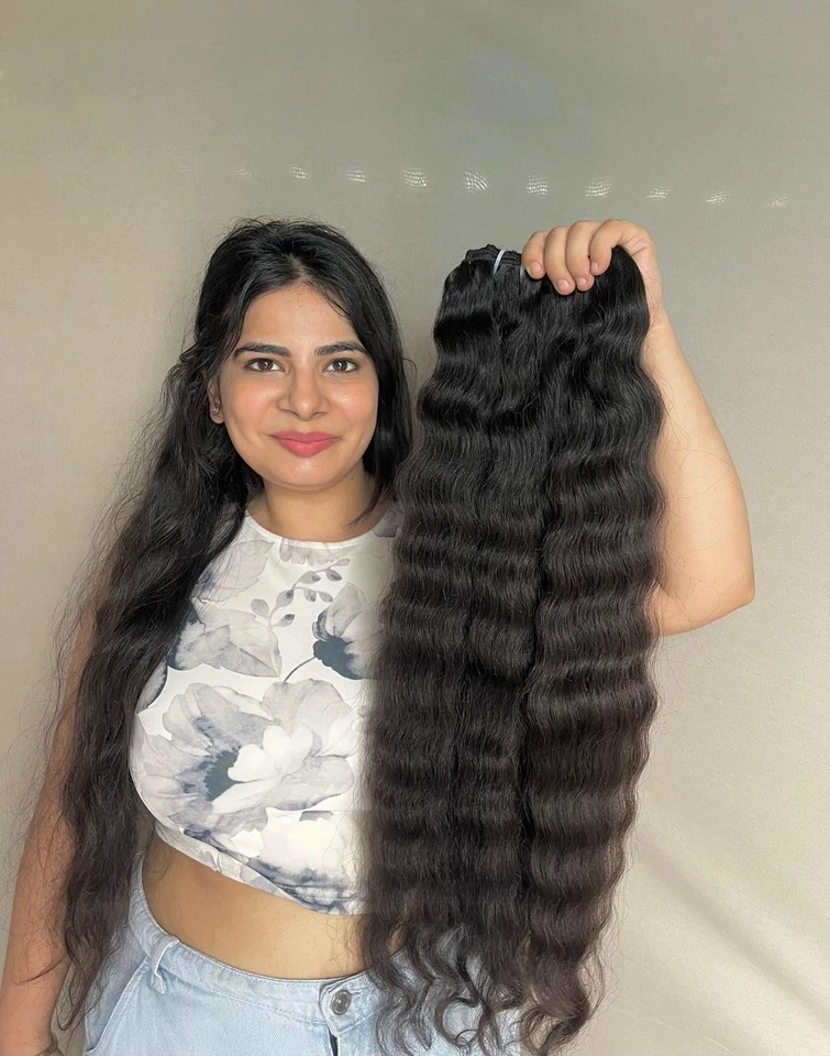 Индийские сырые натуральные кудрявые пучки человеческих волос — 100% необработанные — краситель до 613 - Изображение 3 из 4