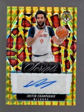 2024-25 Justin Champagnie Panini Mosaic Scripts Gold Auto 10/10 Wizards