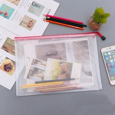 Plastic Zip File Bags Storage Document Folder Protective Wallet Pocket A3 A4 A5