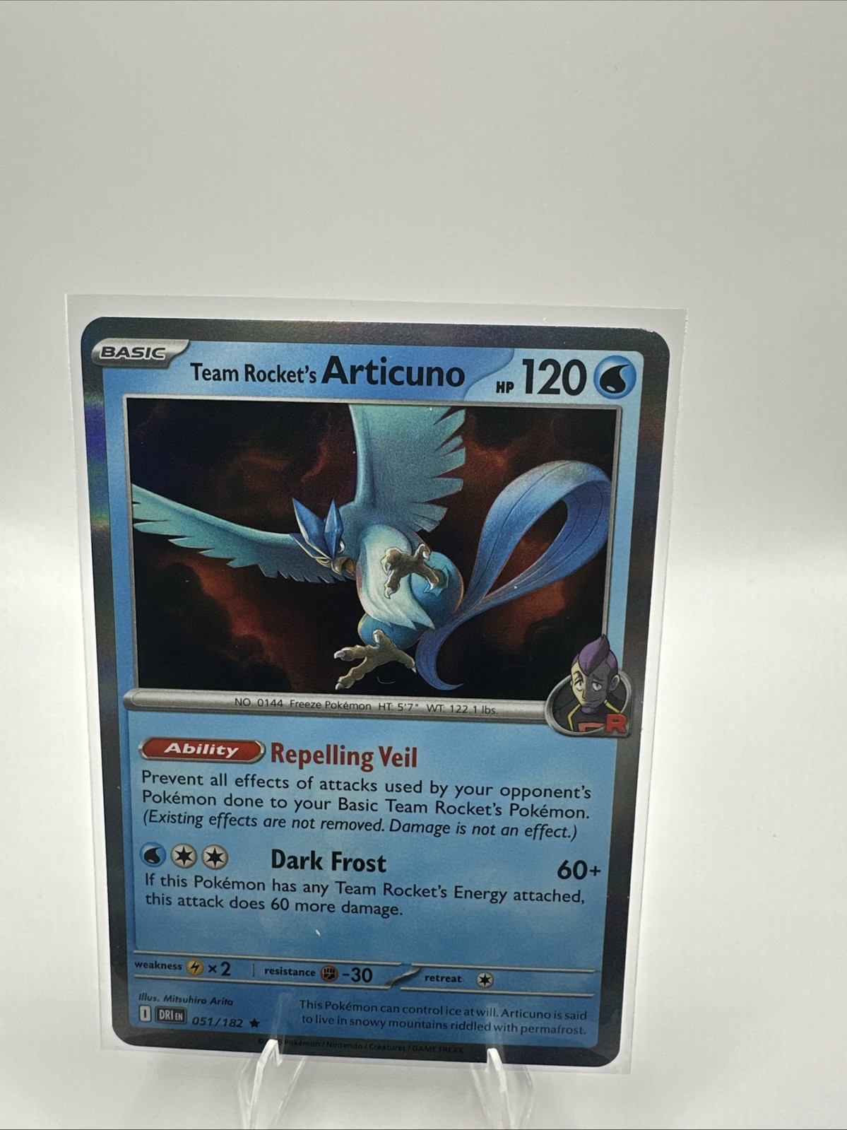 TEAM ROCKET’S ARTICUNO - 51/182 Destined Rivals NM - Holo Rare - Pokémon TCG