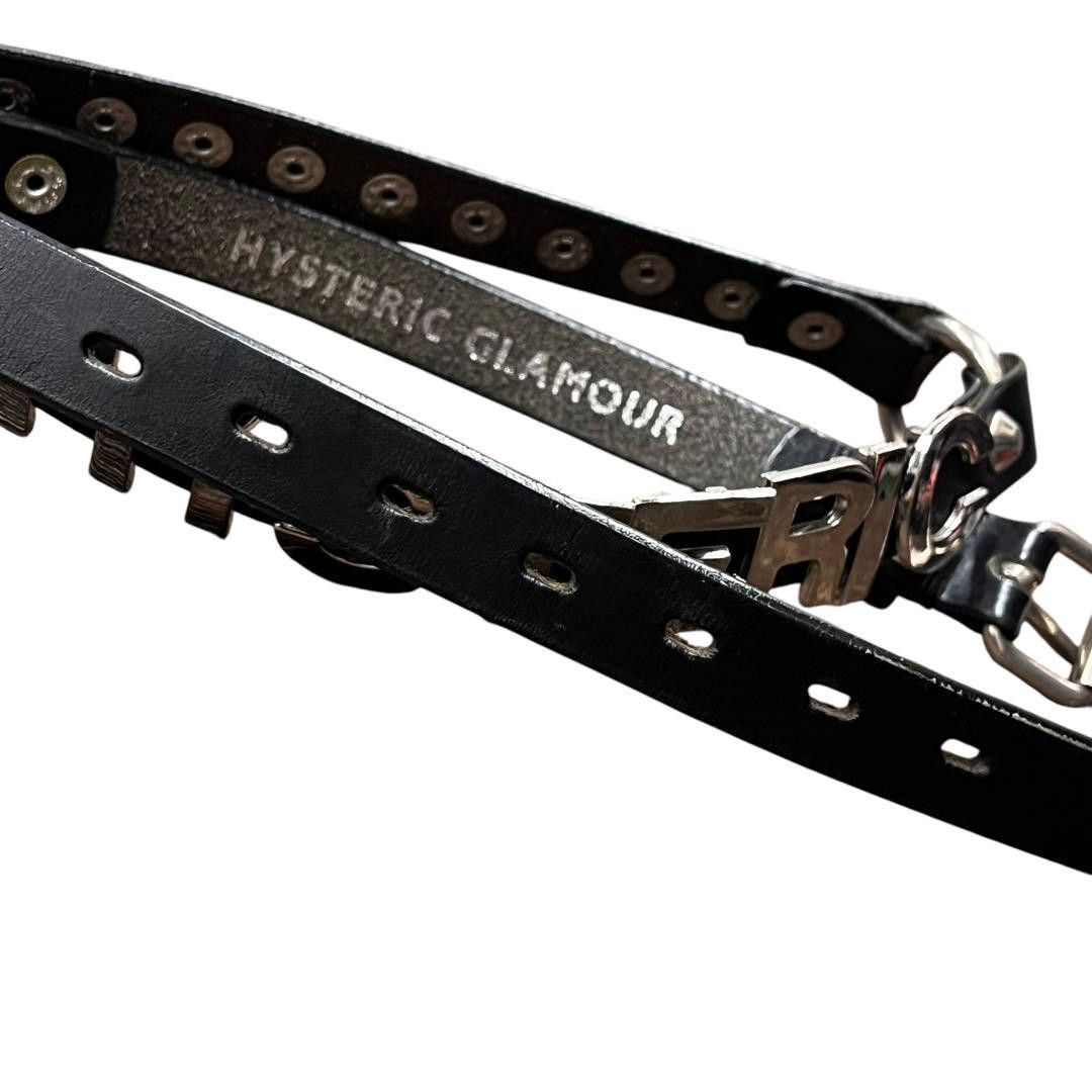 HYSTERIC GLAMOUR Metal Logo Leather Belt Black 1.6 Wide 40 HYSTERIC GLAMOUR Metal Logo Leather Belt Black 1.6 Wide 40