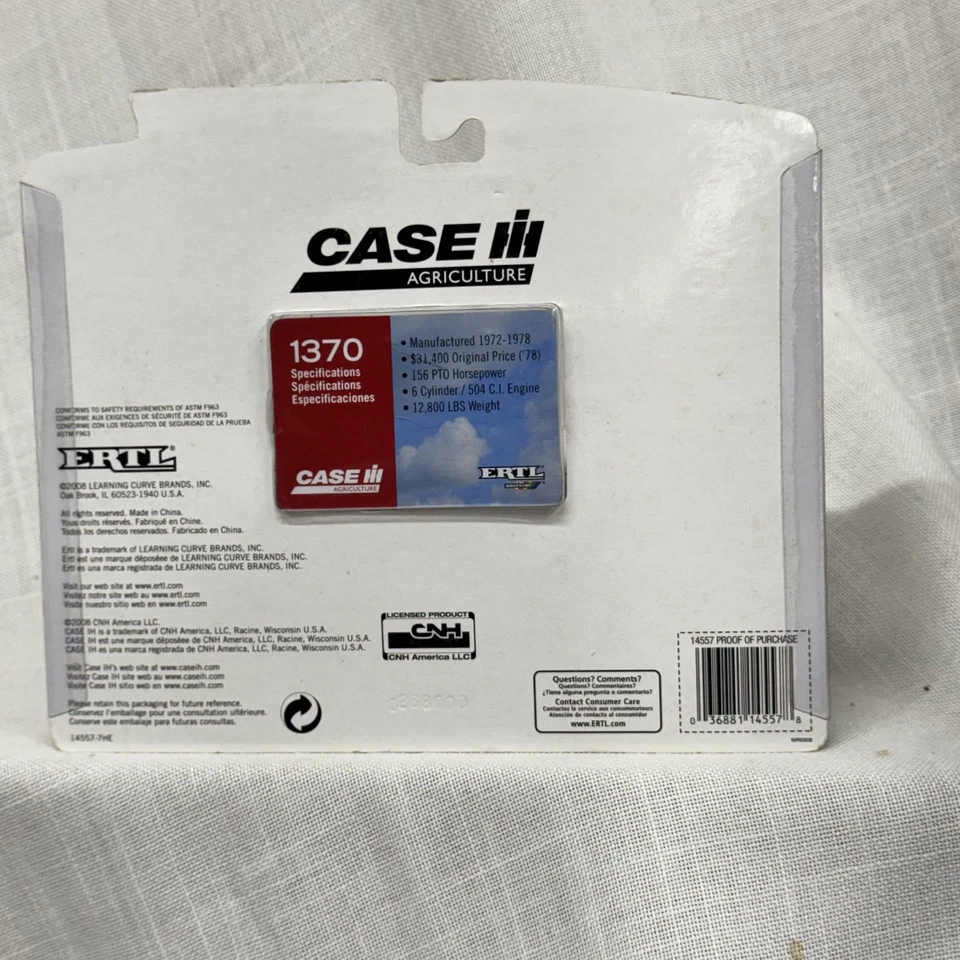 Tractor Case 1370 con desgarrador de mantillo de ERTL 1/64 (SELLADO CON TARJETA) Foto 2 de 2