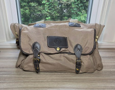 Vintage Eddie Bauer Ford Duffle Bag 22 Tan Canvas Leather W Shoulder... Vintage Eddie Bauer Ford Duffle Bag 22 Tan Canvas Leather W Shoulder...