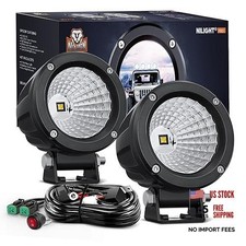 LED Light Pods 2 PCS 3" Flood Round White Led Pods 2Pcs Wiring Harness