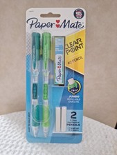 Paper Mate Clear Point 2 Mechanical Pencil Set 0.7mm 2-Pack Extra Lead Erasers