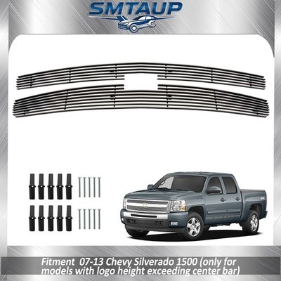 Billet Grill Fits 07-13 Chevy Silverado 1500 Grille Insert Chrome 08 09 10 11 12