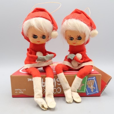 2 Elf Knee Hugger Napco Angel Pixie Knee Hugger Ornaments Christmas lot
