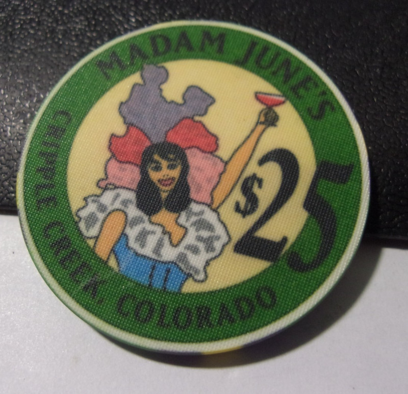 MADAM JUNE'S HOTEL CASINO $25 hotel casino gaming poker chip - Cripple Creek, CO