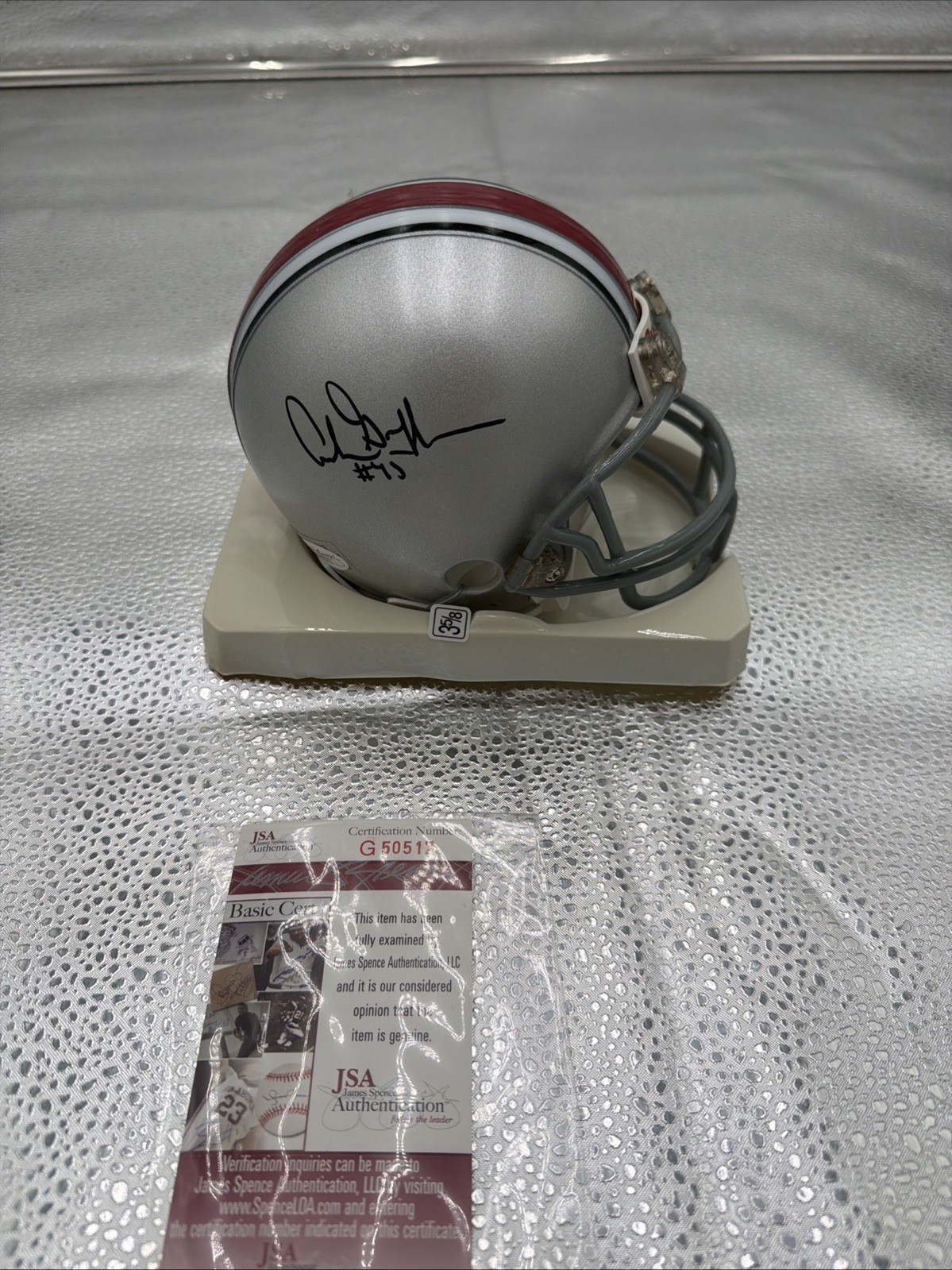 Archie Griffin Autographed/Signed Mini Helmet COA Ohio State Buckeyes 