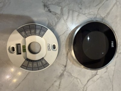 Google Nest Learning Thermostat 2nd Gen (Model 02A) w/ Back Plate - Silver
