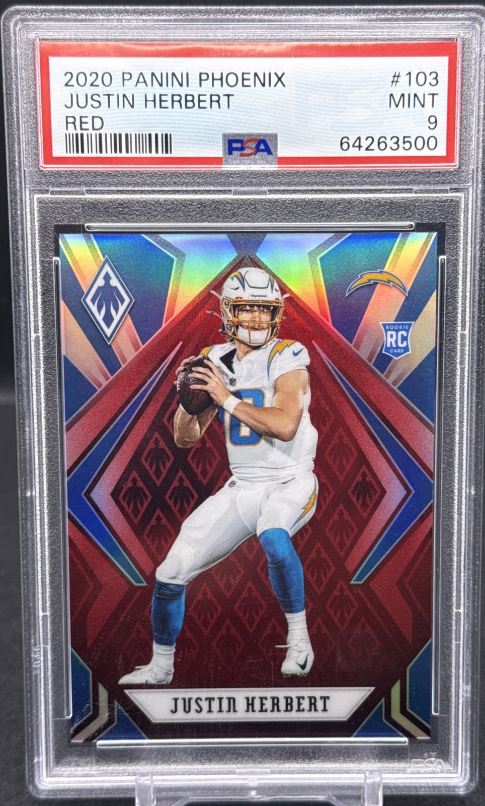 2020 Panini Phoenix Justin Herbert RC #103 Red SP 237/299 LA Chargers DL1