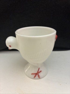 Vintage Westmoreland White Milk Glass Farmhouse Chick Egg Cup