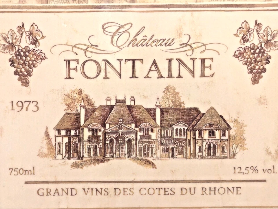 Chateau Fontaine Serving Tray Winery Grapes Brown on Beige Handle Melamine Gift - Image 2 of 4