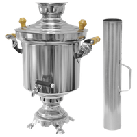 Holzkohle Samowar 5L Edelstahl Samovar Самовар на углях Russischtee Chai