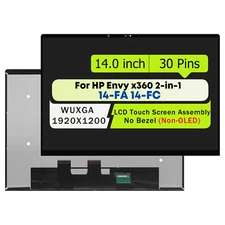 LCD Touch Screen Display Assembly 14" WUXGA for HP Envy x360 2-in-1 14-fc0013dx