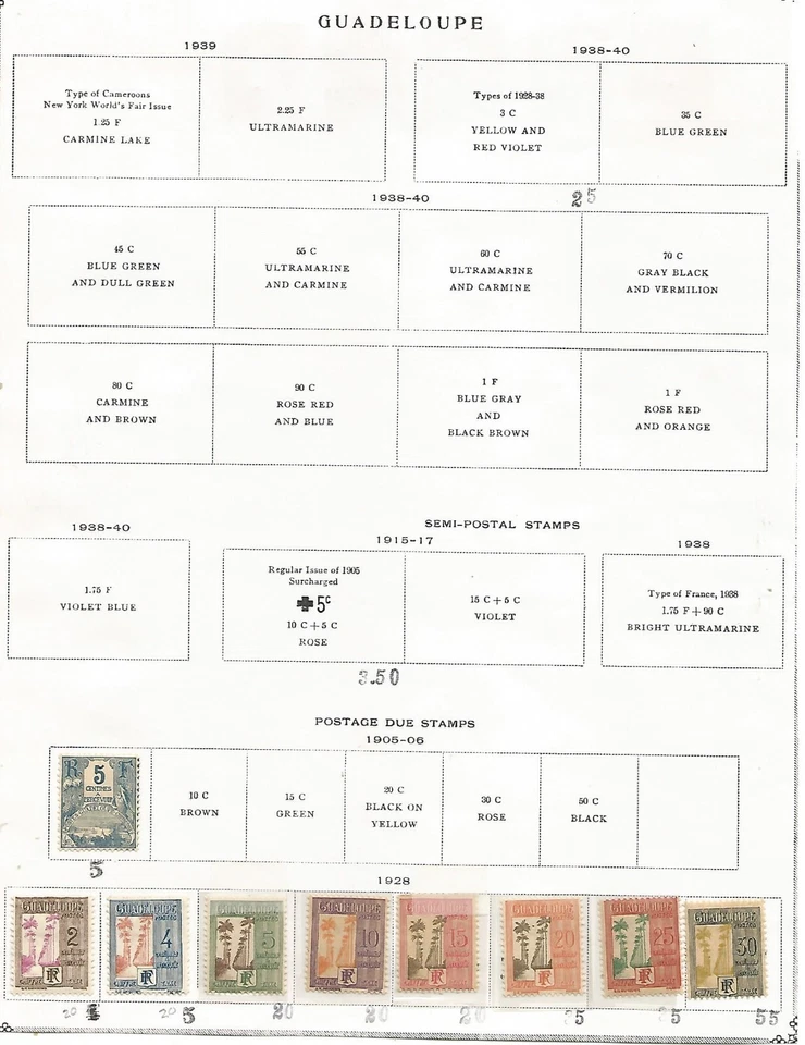 GUADELOUPE - 73 Different Stamps - Image 4 of 4