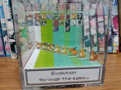 Pokemon Dragonite Generations Handmade Diorama - Gameboy Gaming Cube-Fanart