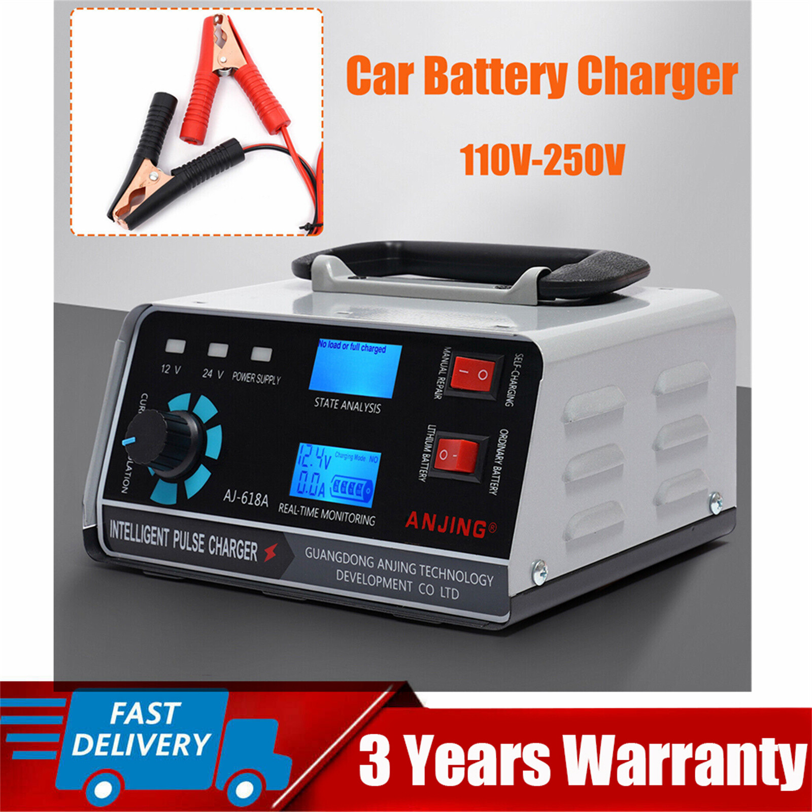 usa Heavy Duty Car Battery Charger 400W 12V/24V Automatic Pulse Repair Trickle