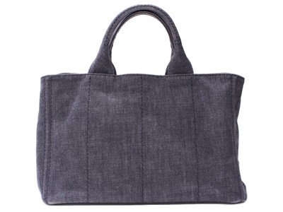 PRADA 1BG642 Canapa Denim Dark Gray 2Way Hand Shoulder Bag Unisex  