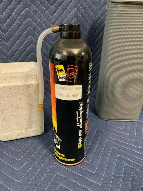 RARE OEM NLA Lamborghini Diablo Original agip tire inflator bottle W/ Case